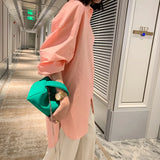 Summer Neoprene Chain Shoulder Bag Soft Casual Girly Zipper Bag Y2K