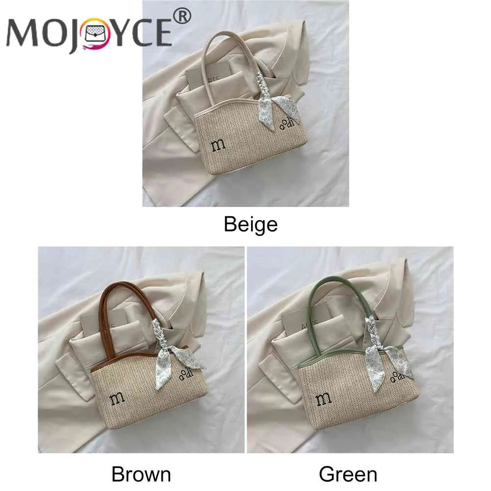 Summer Straw Shoulder Bag Woven Tote Handbag