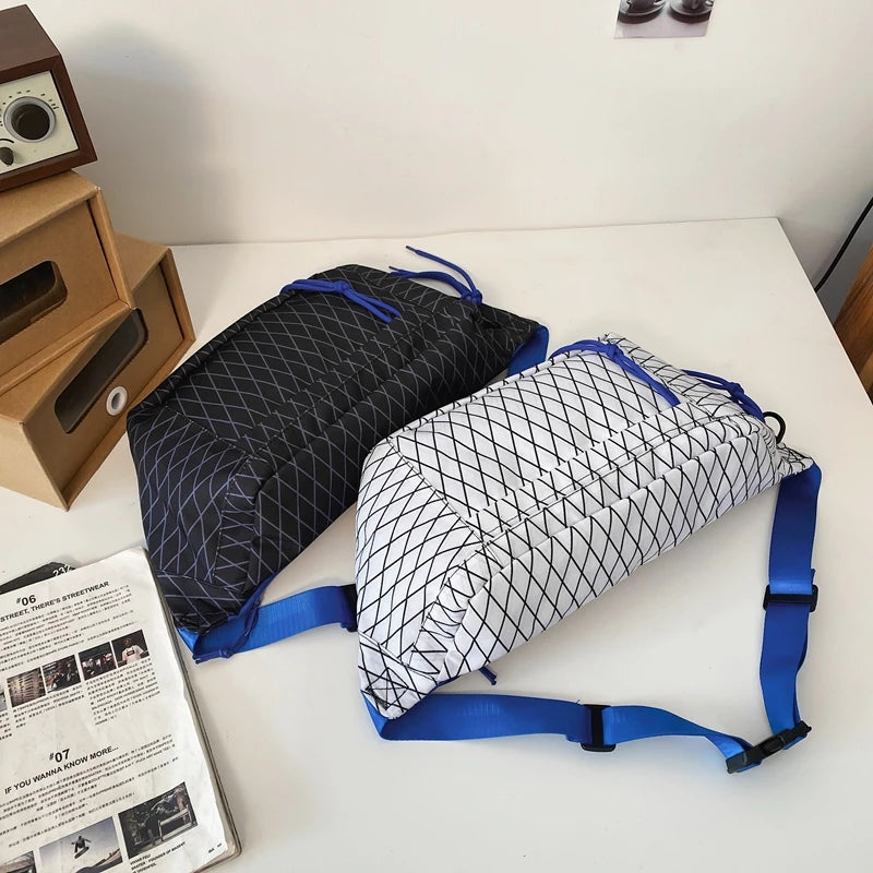 Summer Large Plaid Waist Bag Woman Waist pack And Phone Pack Casual Shoulder Cro