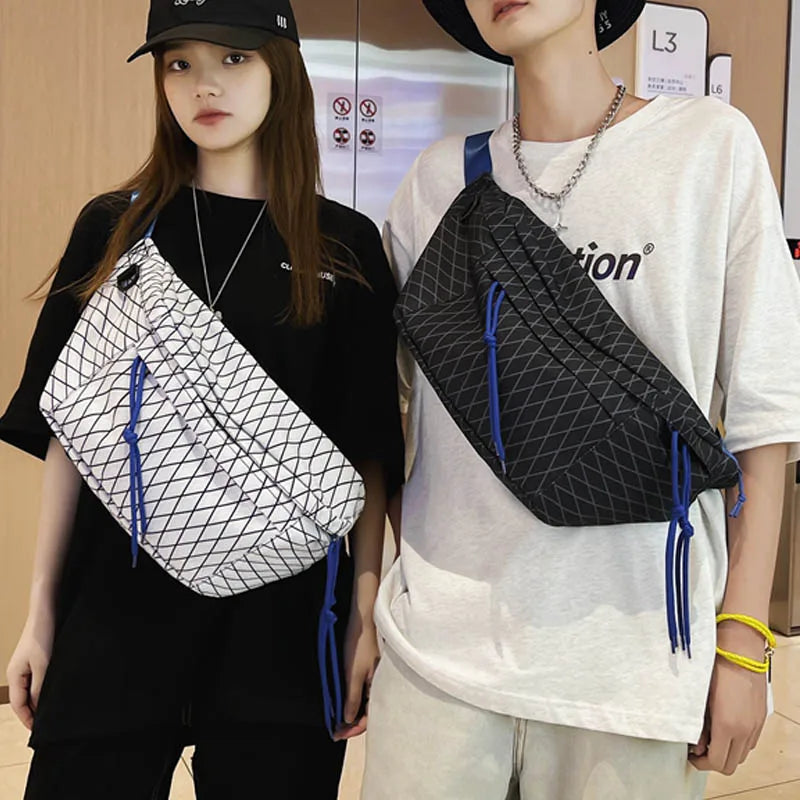 Summer Large Plaid Waist Bag Woman Waist pack And Phone Pack Casual Shoulder Cro