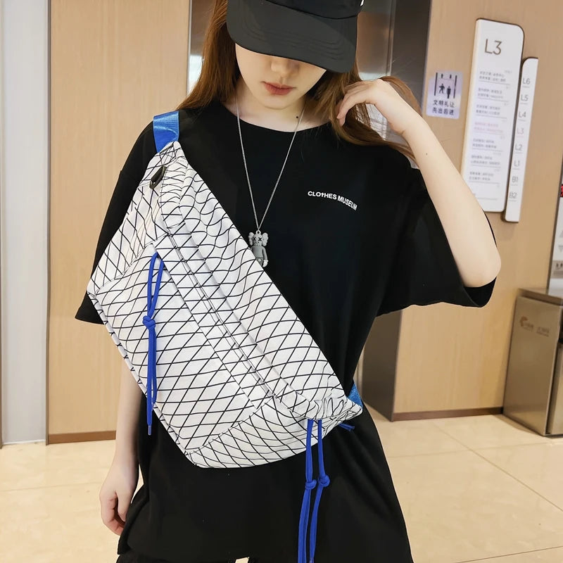 Summer Large Plaid Waist Bag Woman Waist pack And Phone Pack Casual Shoulder Cro