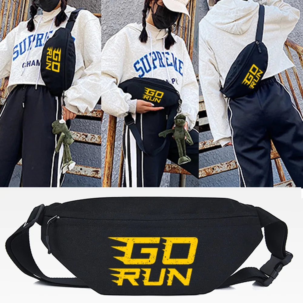 Summer Letter Print Waist Bag Running Chest Pack Sports Crossbody Bag