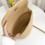 Summer Oblique Cross Women's Bag Straw Woven Seaside Texture Shoulder Bag