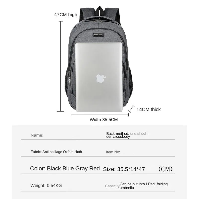 Summer Men Backpack Multifunction School Bag Waterproof Laptop Large Capacity