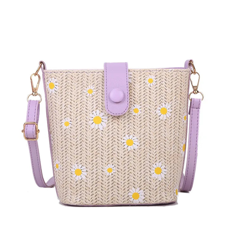 Summer Straw Crossbody Bags Women Handbags Knitted Boho Bag Female