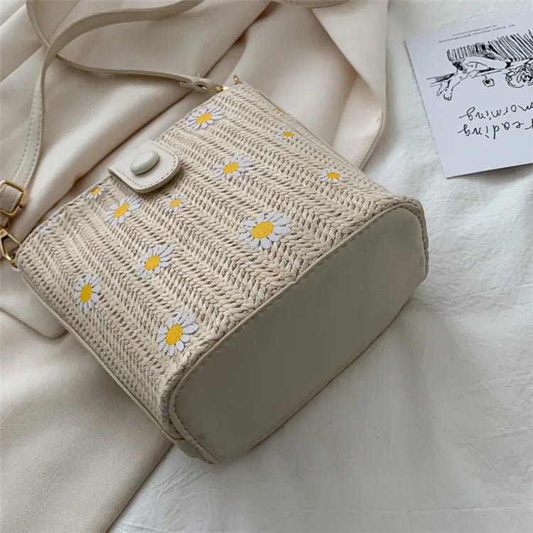 Summer Straw Crossbody Bags Women Handbags Knitted Boho Bag Female