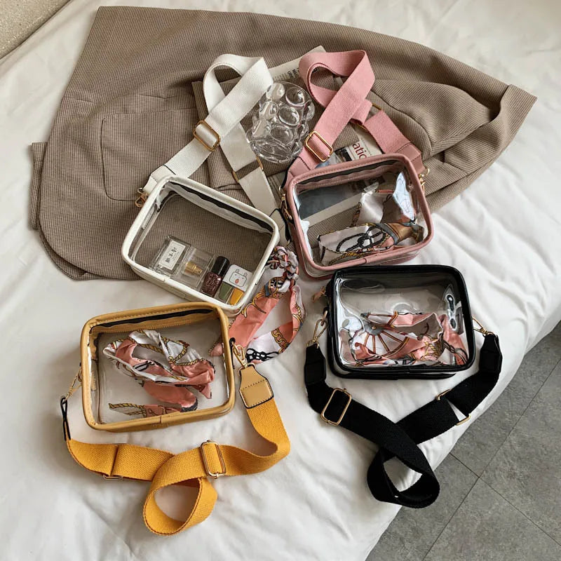 Summer Travel PVC Shoulder Messenger Bags Clear Tote Bags For Women