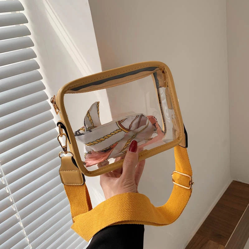 Summer Travel PVC Shoulder Messenger Bags Clear Tote Bags For Women