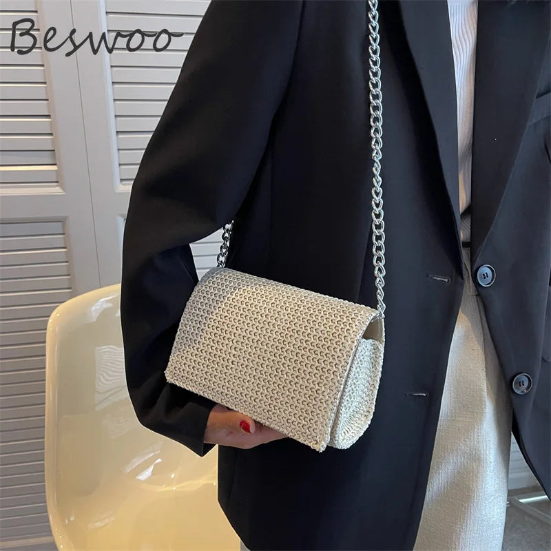 Straw Weave Crossbody Bag for Women Small Purses Handbags