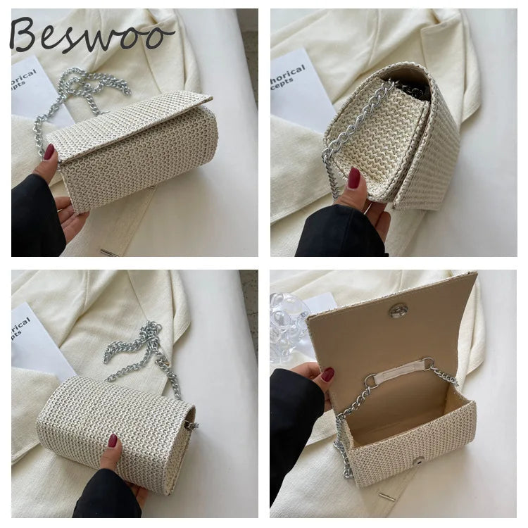 Straw Weave Crossbody Bag for Women Small Purses Handbags
