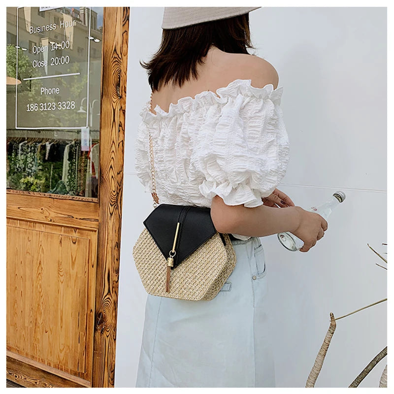 Summer Women Straw Handbags Beach Bohemia Small Messenger Bag