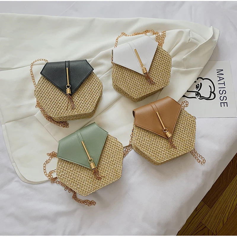 Summer Women Straw Handbags Beach Bohemia Small Messenger Bag