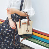 Summer Straw Tote Bag Beach Cross Body Bag for Women