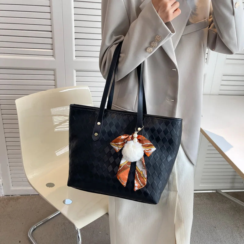 Summer PU Leather Tote Bag Large Shoulder Bag