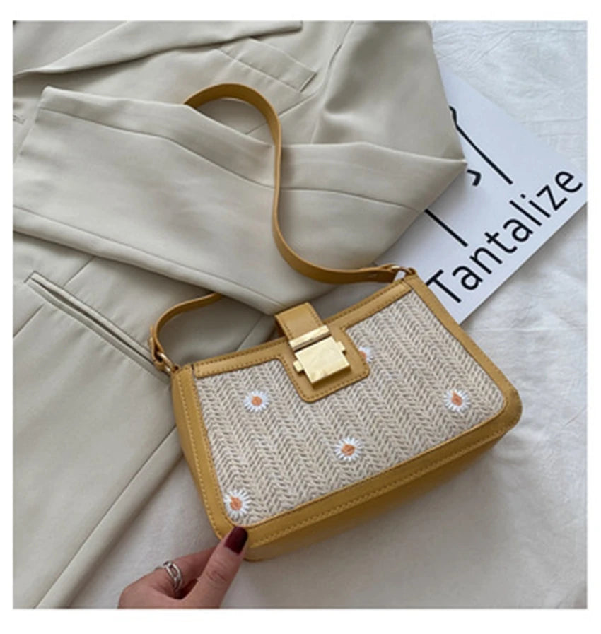 Summer Straw Bag One-Shoulder Armpit Bag Beach Handbag