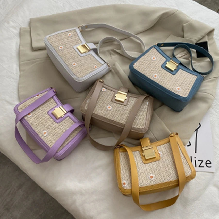 Summer Straw Bag One-Shoulder Armpit Bag Beach Handbag