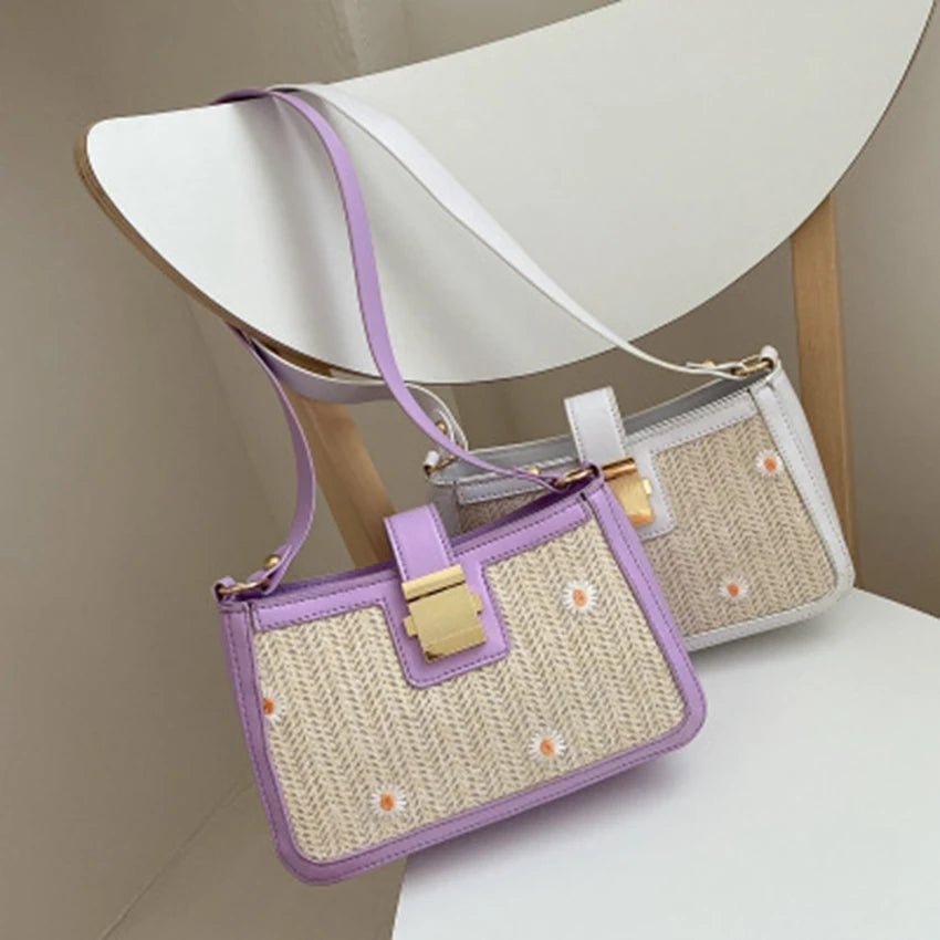 Summer Straw Bag One-Shoulder Armpit Bag Beach Handbag