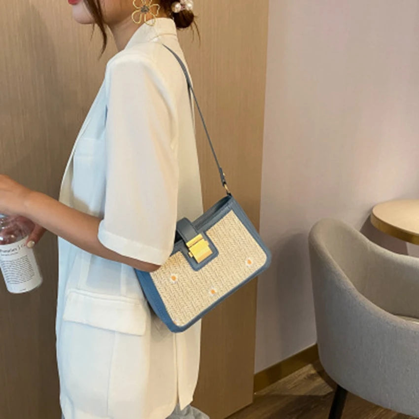 Summer Straw Bag One-Shoulder Armpit Bag Beach Handbag