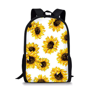 Sunflower Pattern Print School Bags Daily Travel Climbing Durable Backpack