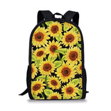Sunflower Pattern Print School Bags Daily Travel Climbing Durable Backpack