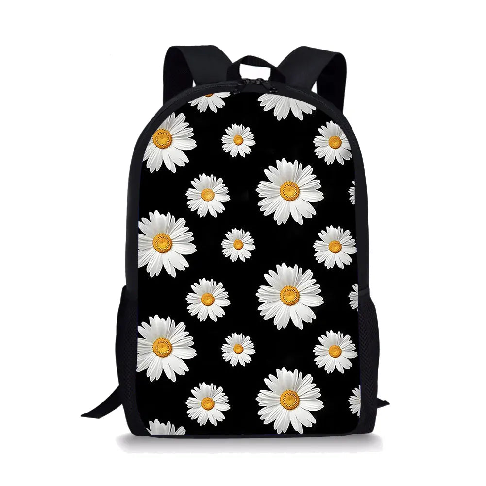 Sunflower Pattern Print School Bags Daily Travel Climbing Durable Backpack