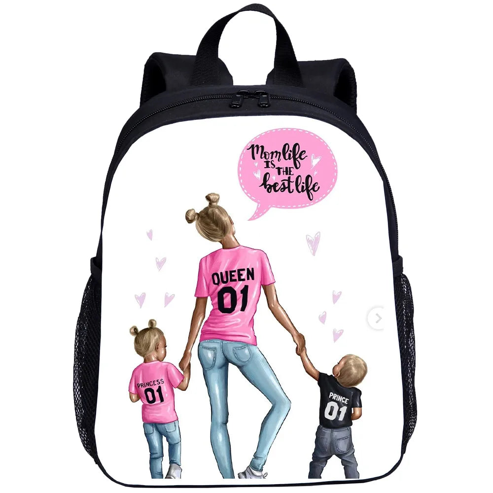 Mom Print Toddler Schoolbag Little Bog And Girl Bookbags Backpack