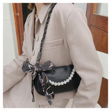 Cartoon Pattern Shoulder Bag with Silk Scarf