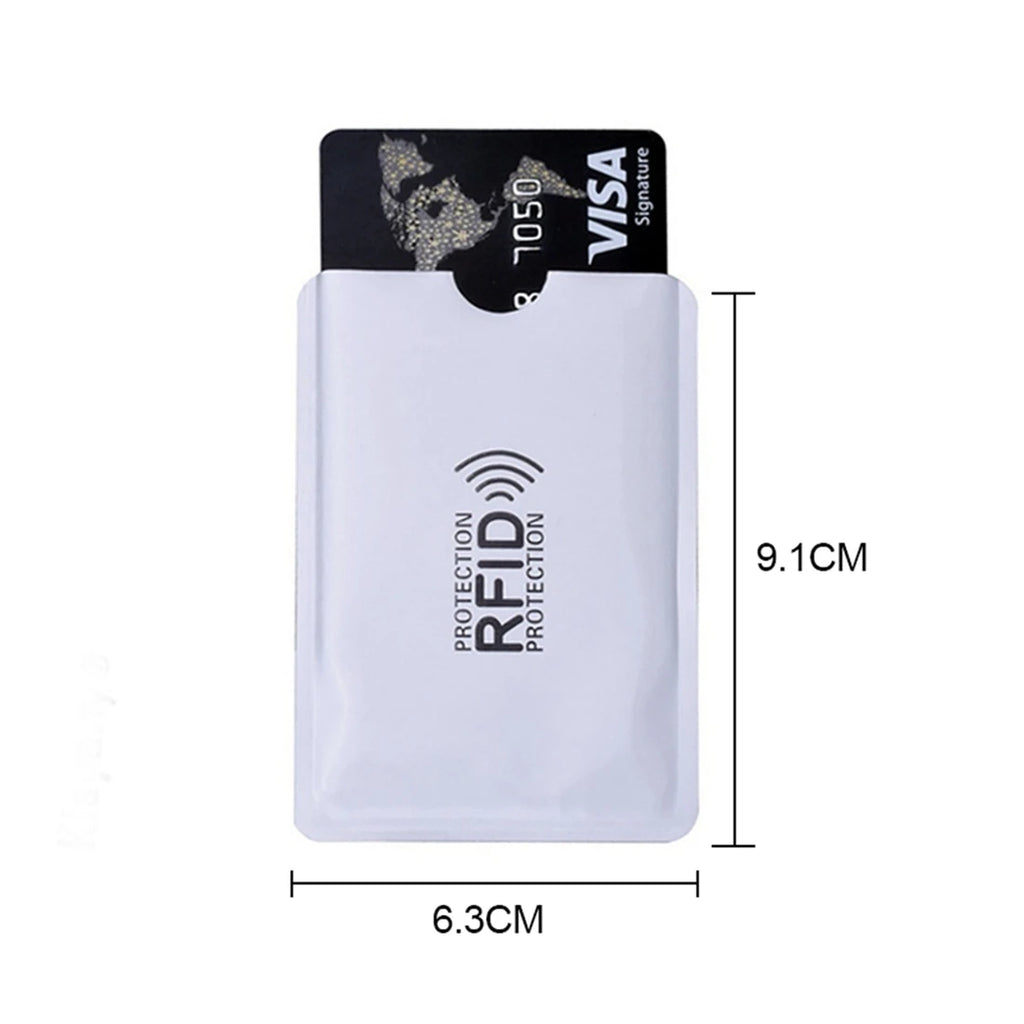10pcs Aluminum Foil Anti Degaussing Card Cover RFID Shielding Bag