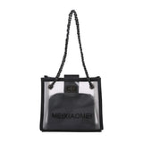 Printed Transparent PVC Leather Shoulder Bag Large Capacity Handbag