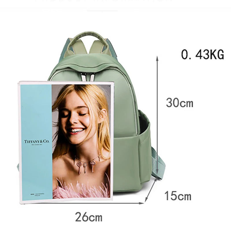 Casual Green Oxford Backpack for Women