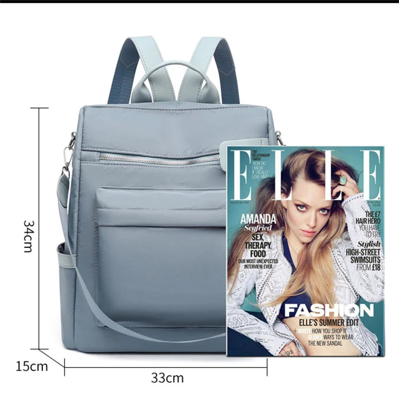 Casual Oxford Women Backpack Small Multi-pocket Female Shoulder Bag