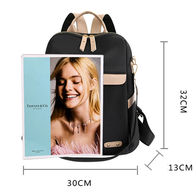 Casual Women Backpack Oxford Solid Backpack for Girls Lightness Japanese Anti-th