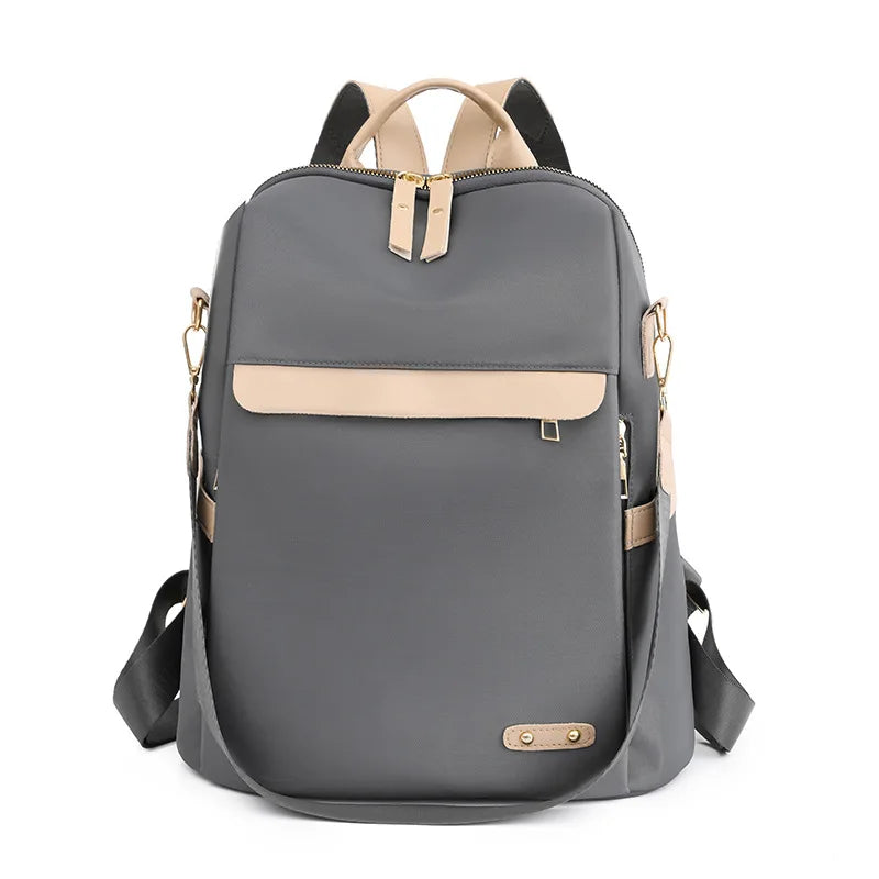 Casual Women Backpack Oxford Solid Backpack for Girls Lightness Japanese Anti-th