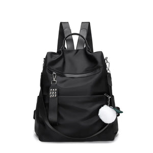 Waterproof Oxford Woman Backpack Rivet Zipper School Bags
