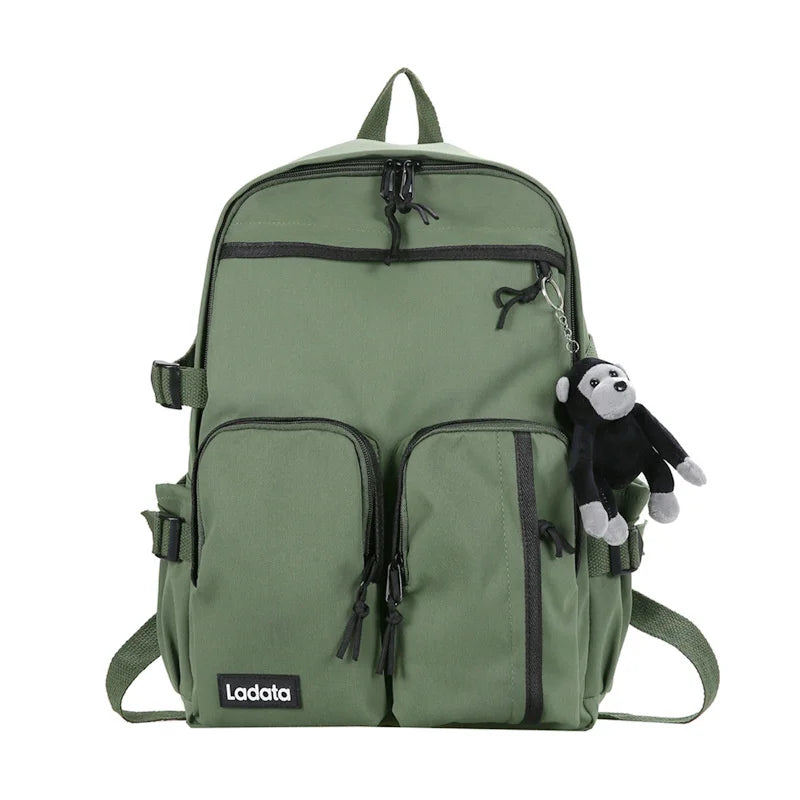 Nylon Backpack High School Bags Large Capacity Casual Waterproof Unisex