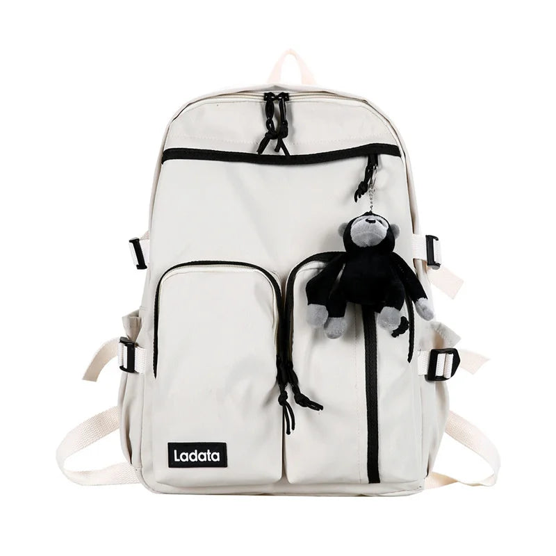 Nylon Backpack High School Bags Large Capacity Casual Waterproof Unisex
