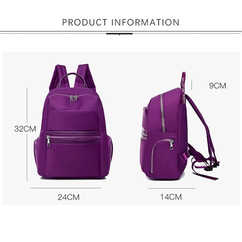 Lightweight Oxford Women's Backpack with High Capacity for Travel