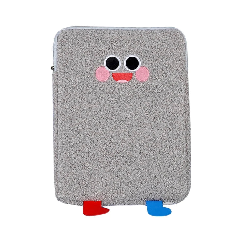 Cartoon Plush Tablet Protect Pouch Bag Case Sleeve Laptop Cover Pocket