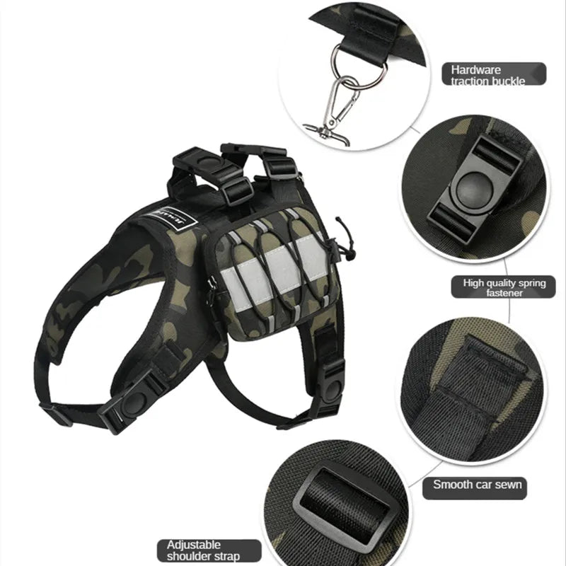 Reflective Adjustable Dog Backpack Harness for Small Dogs