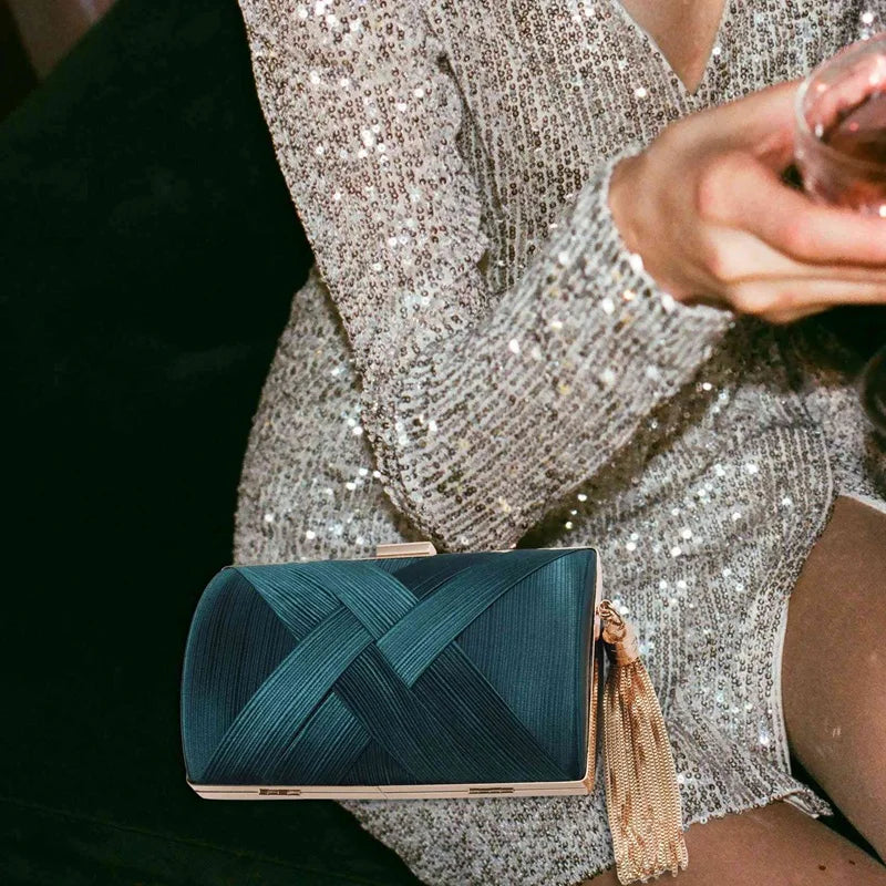 Tassel Ladies Clutch Bag Shoulder Handbags for Party Wedding