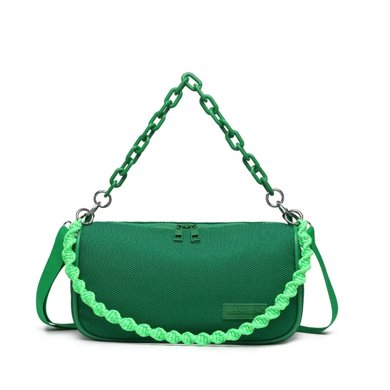 Fluorescent Mesh Crossbody Bag Chain Shoulder Bag