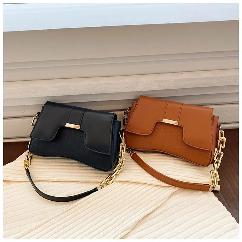 Texture Women Shoulder Bag Solid Pu Leather Handbags And Purses