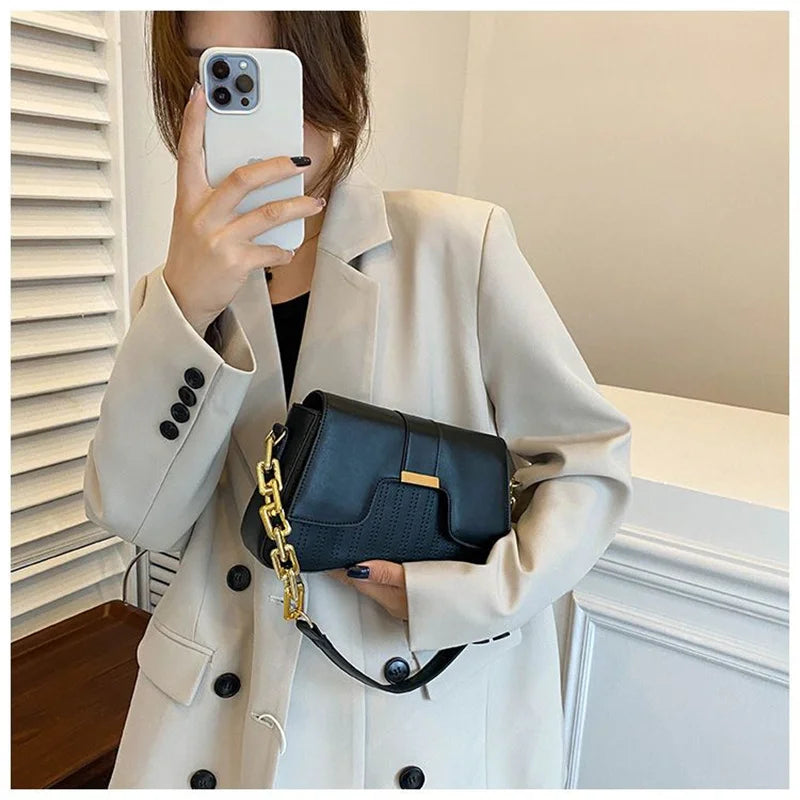 Texture Women Shoulder Bag Solid Pu Leather Handbags And Purses