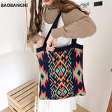 Canvas Knitting Bag Girls Wool Shoulder Bag