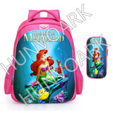Little Mermaid Backpack Cartoon Princess School Bags Boys Girls