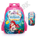 Little Mermaid Backpack Cartoon Princess School Bags Boys Girls