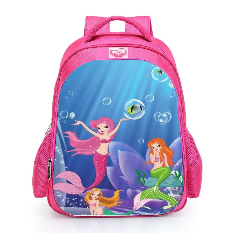 Pink Princess Little Mermaid School Bag for Girls
