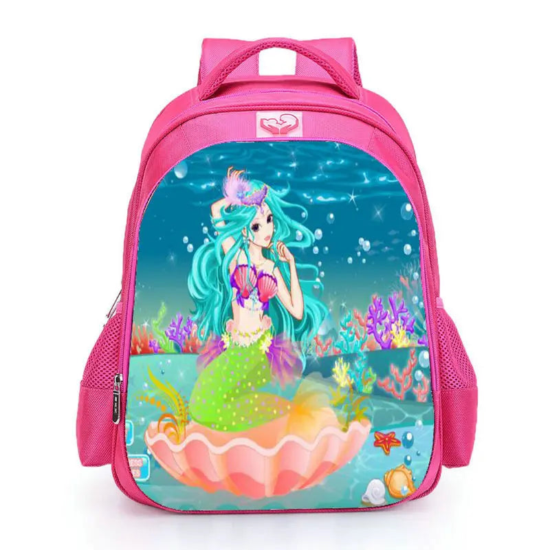 Pink Princess Little Mermaid School Bag for Girls