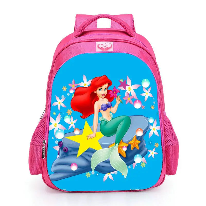 Pink Princess Little Mermaid School Bag for Girls