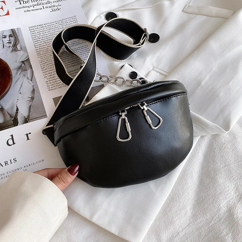 Semicircle Saddle Crossbody Bag PU Leather Shoulder Handbags